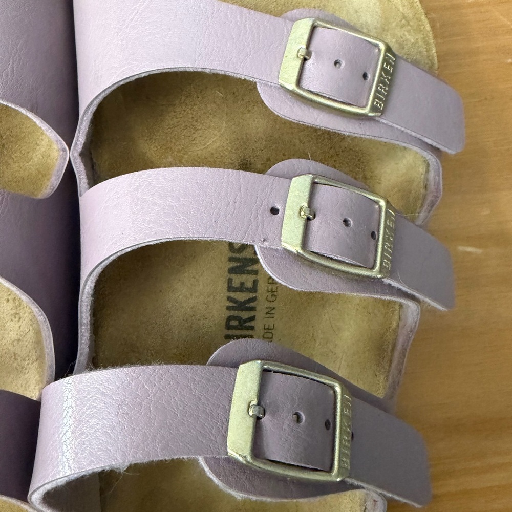 Birkenstock Lavender Triple-Strap Sandals - Picture 2 of 8